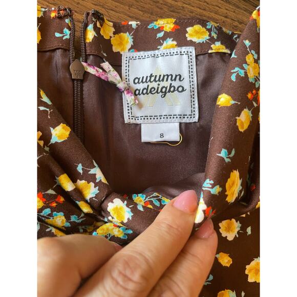 Autumn Adeigbo brown custom made vintage style  Bridgette Blouse size 8 - Picture 7 of 8